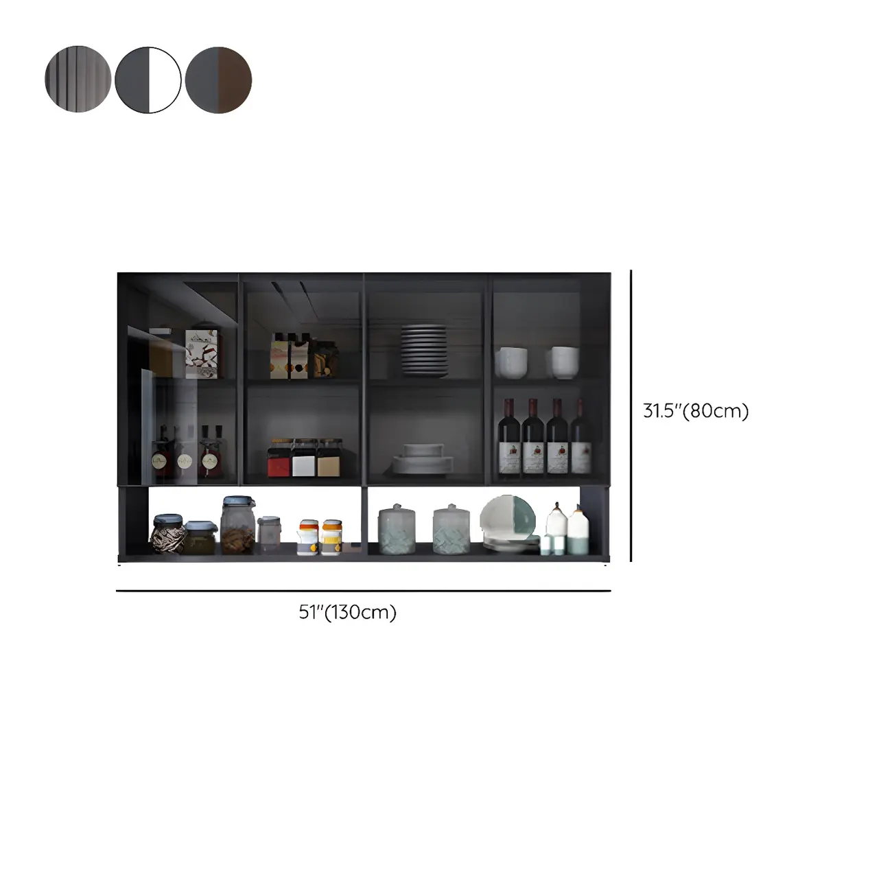 Traditional Metal Floating Mount Display Cabinet for Kitchen Image - 45 | homeyfad