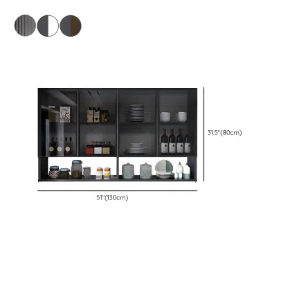 Traditional Metal Floating Mount Display Cabinet for Kitchen Image - 45