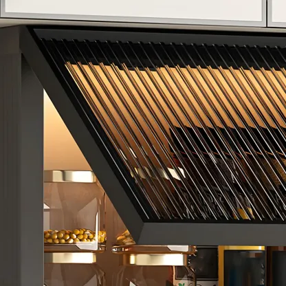 Modern Metal Floating Mounted Display Cabinet for Kitchen Image - 12