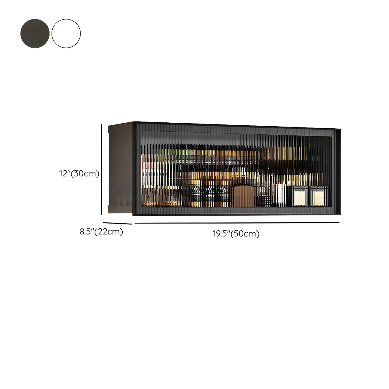 Modern Metal Floating Mounted Display Cabinet for Kitchen #size