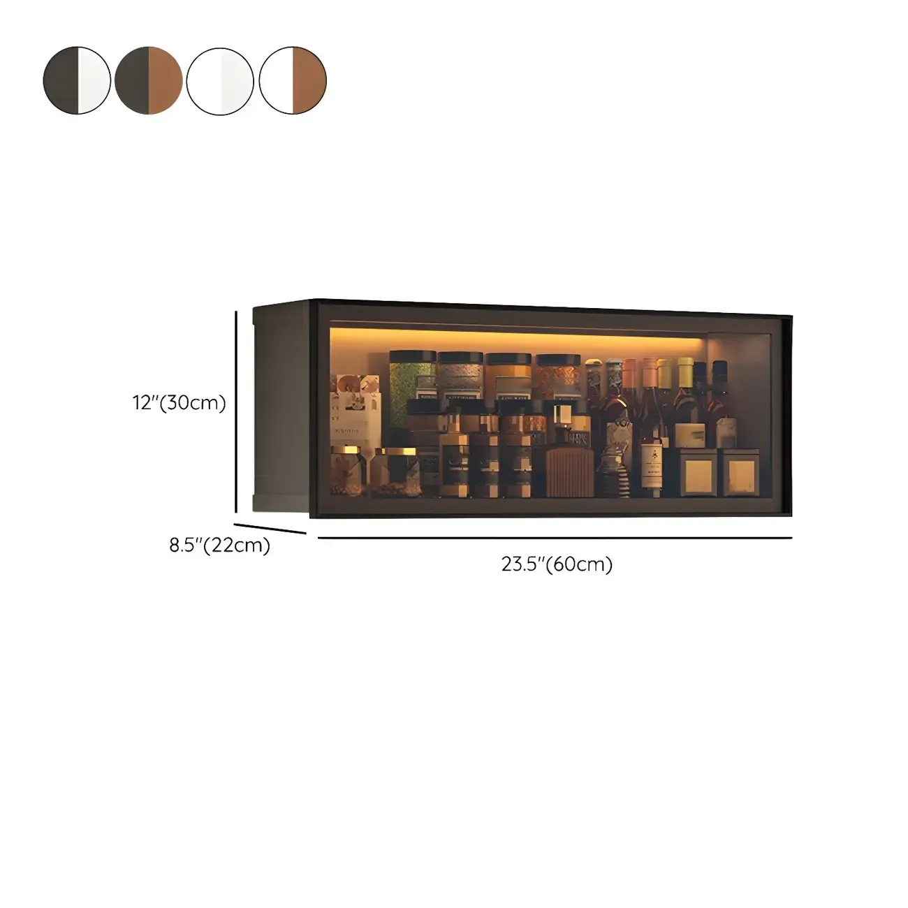 Modern Metal Floating Mounted Display Cabinet for Kitchen Image - 25