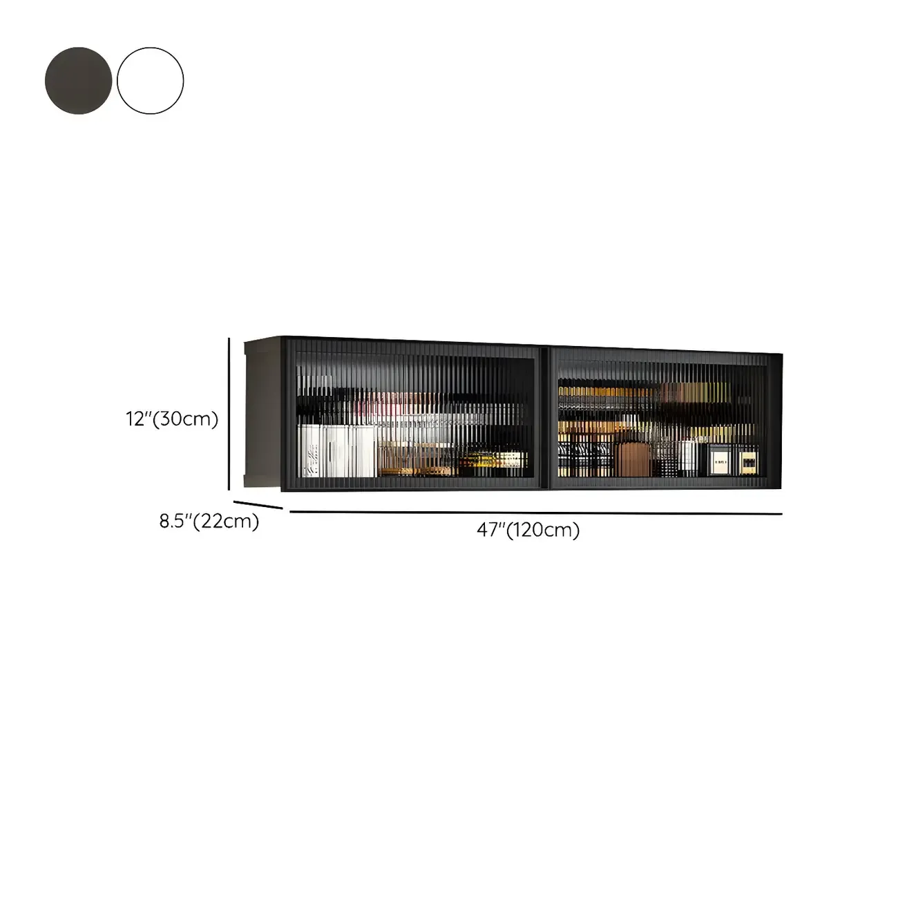 Modern Metal Floating Mounted Display Cabinet for Kitchen Image - 30