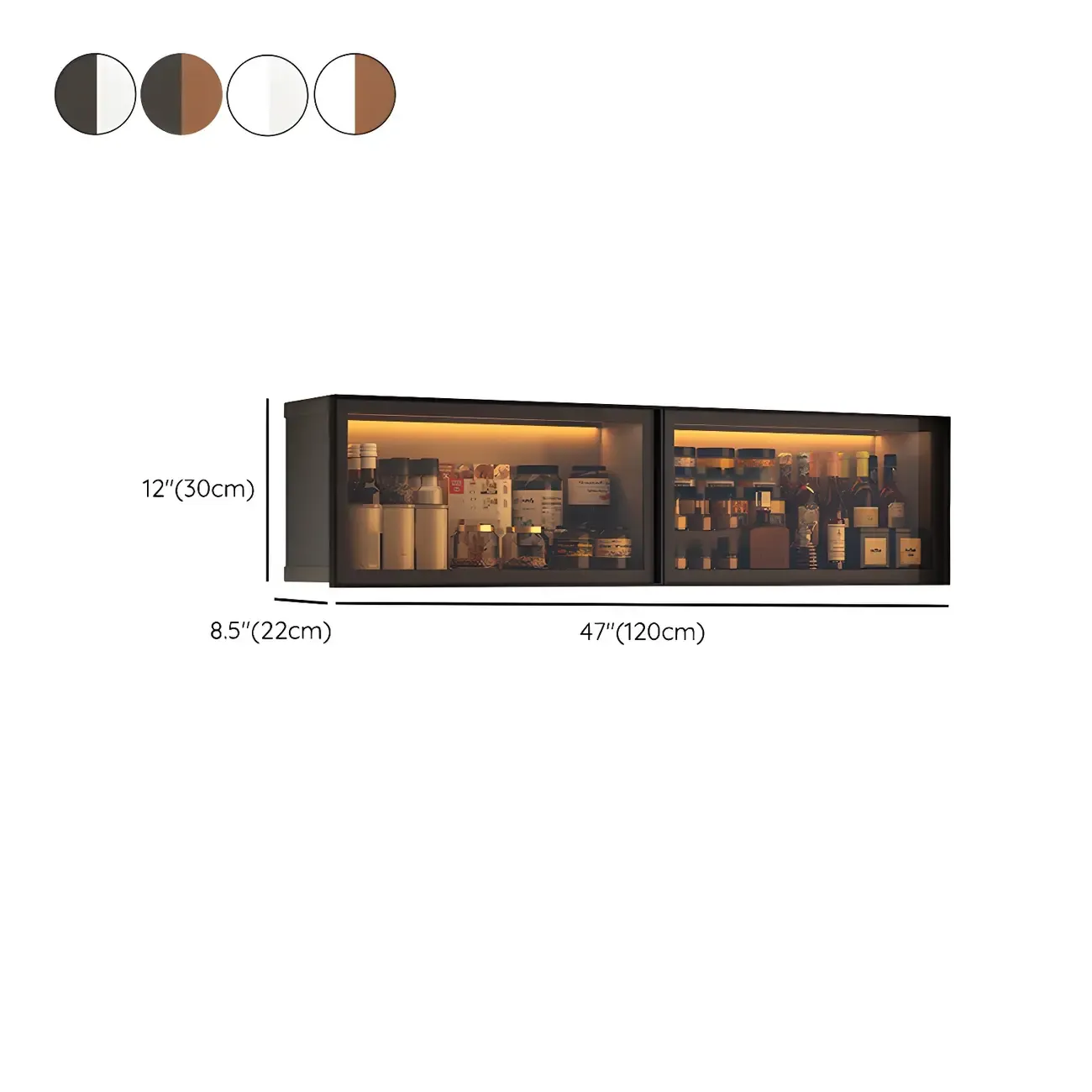 Modern Metal Floating Mounted Display Cabinet for Kitchen Image - 31