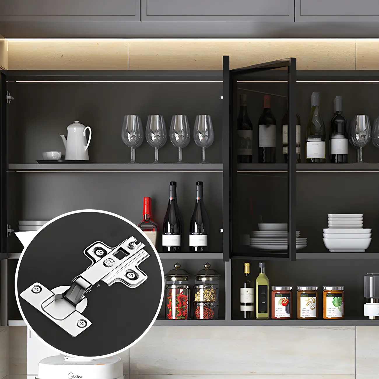 Industrial Wooden Wall-Mounted Display Cabinet for Dining Room Image - 14 | homeyfad