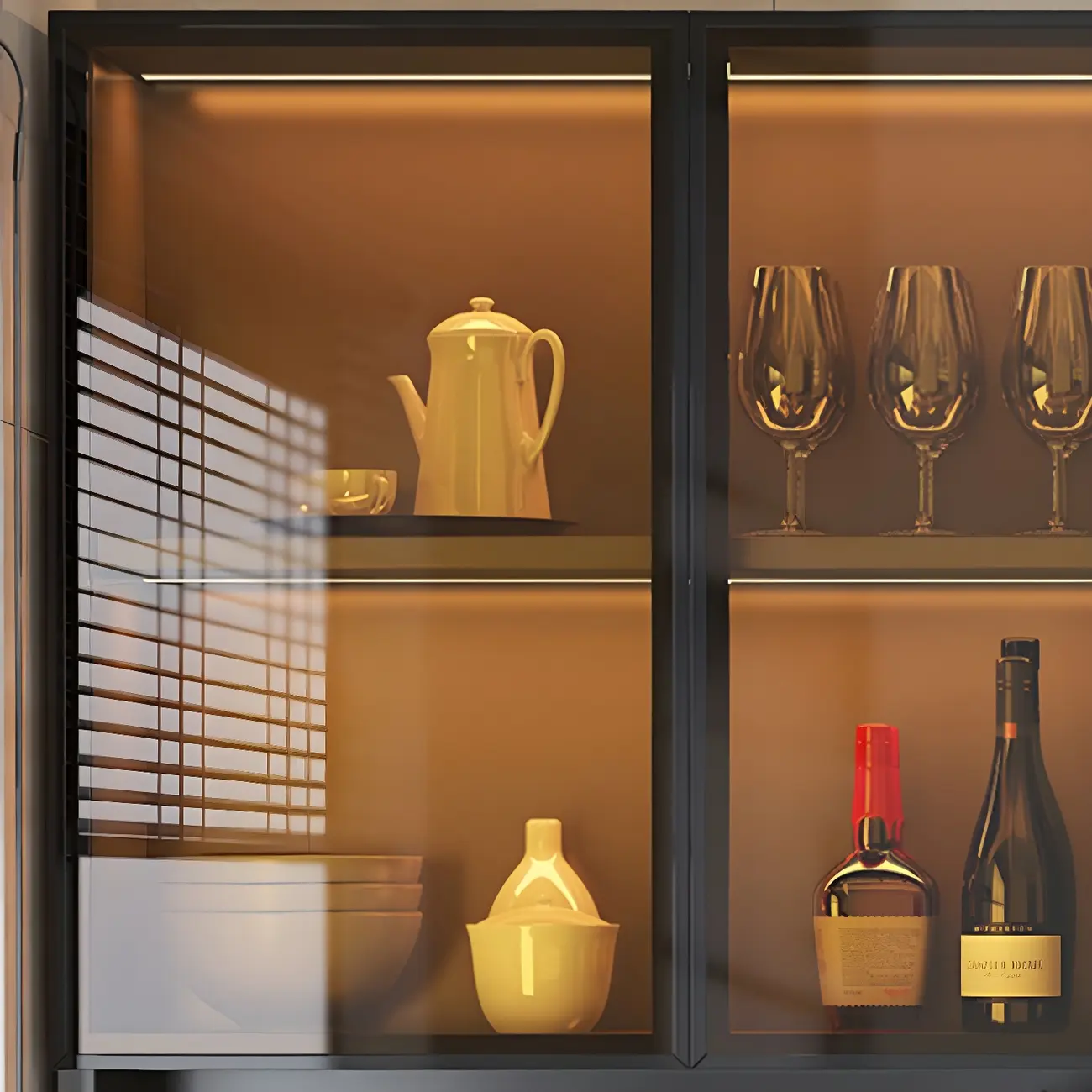 Industrial Wooden Wall-Mounted Display Cabinet for Dining Room Image - 16 | homeyfad