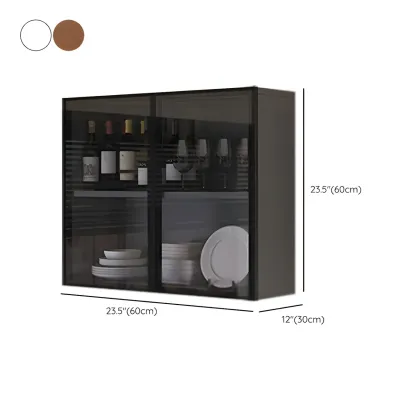 Industrial Wooden Wall-Mounted Display Cabinet for Dining Room #size