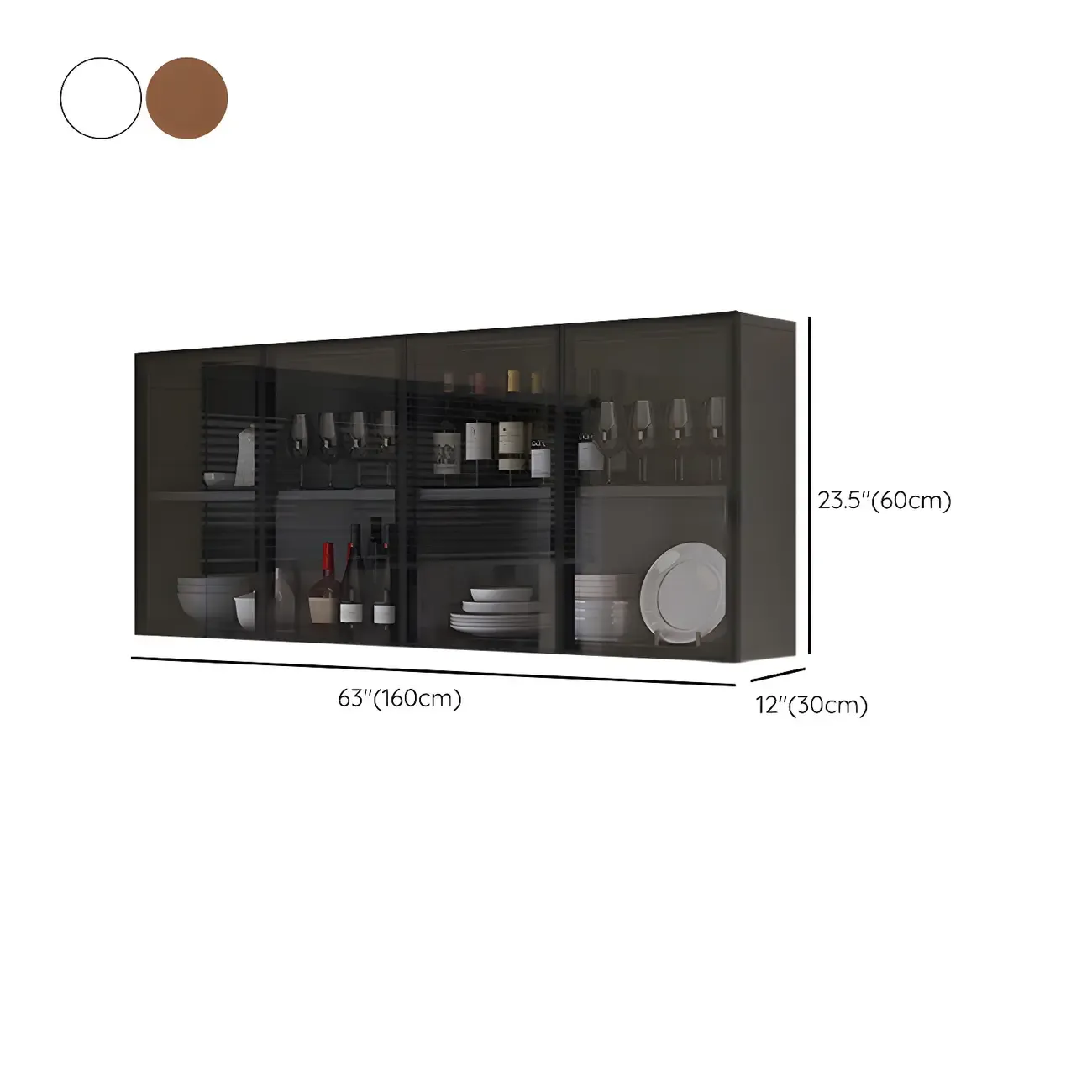 Industrial Wooden Wall-Mounted Display Cabinet for Dining Room Image - 24