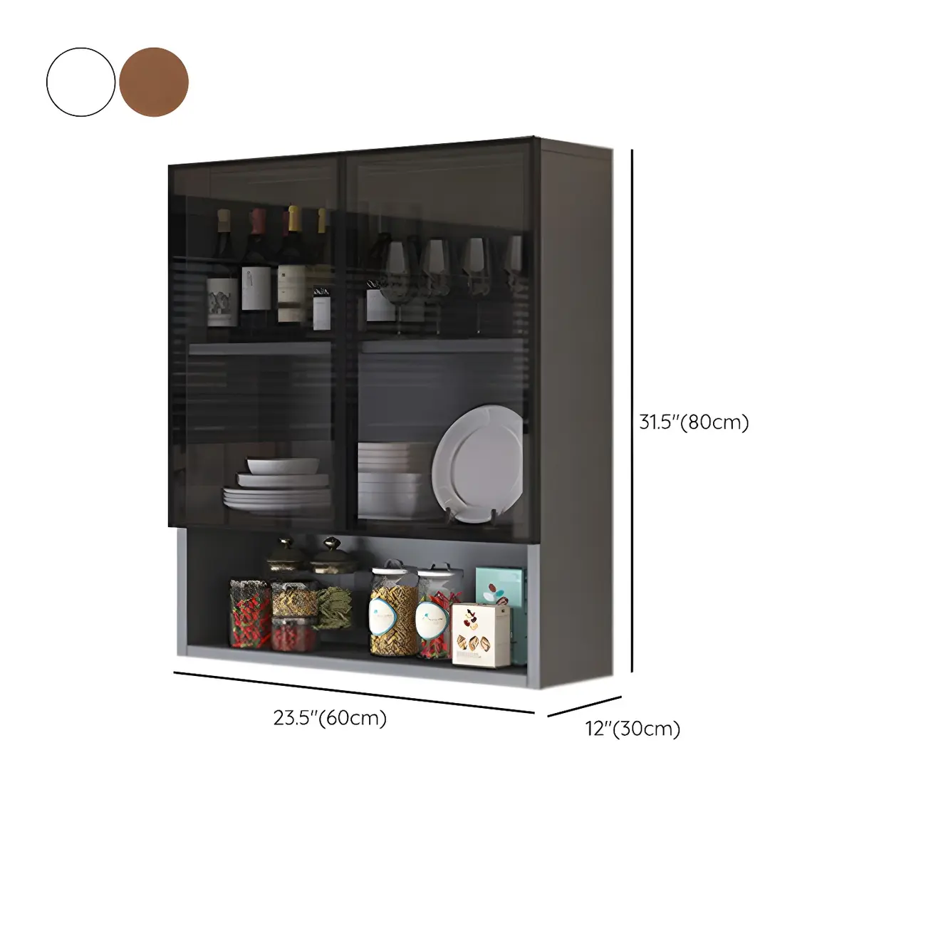 Industrial Wooden Wall-Mounted Display Cabinet for Dining Room Image - 25 | homeyfad