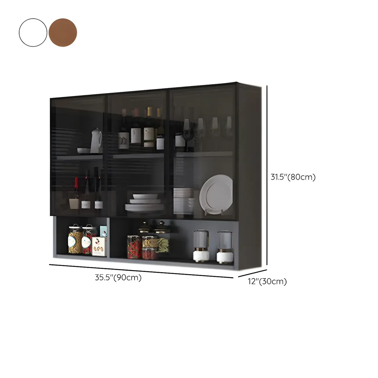 Industrial Wooden Wall-Mounted Display Cabinet for Dining Room Image - 26