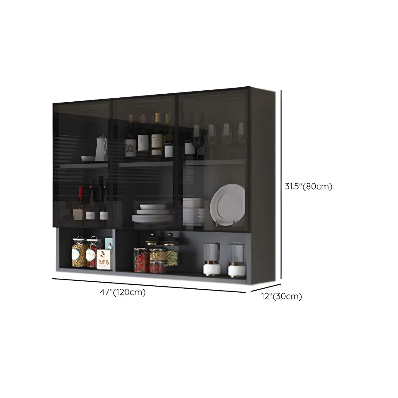 Industrial Wooden Wall-Mounted Display Cabinet for Dining Room Image - 28 | homeyfad