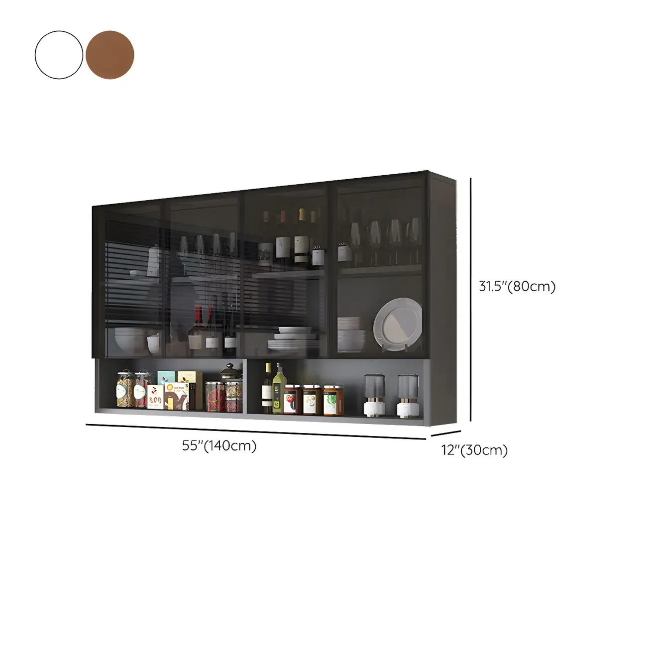Industrial Wooden Wall-Mounted Display Cabinet for Dining Room Image - 29