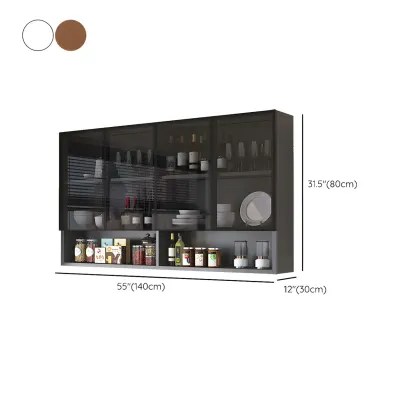 Industrial Wooden Wall-Mounted Display Cabinet for Dining Room Image - 29