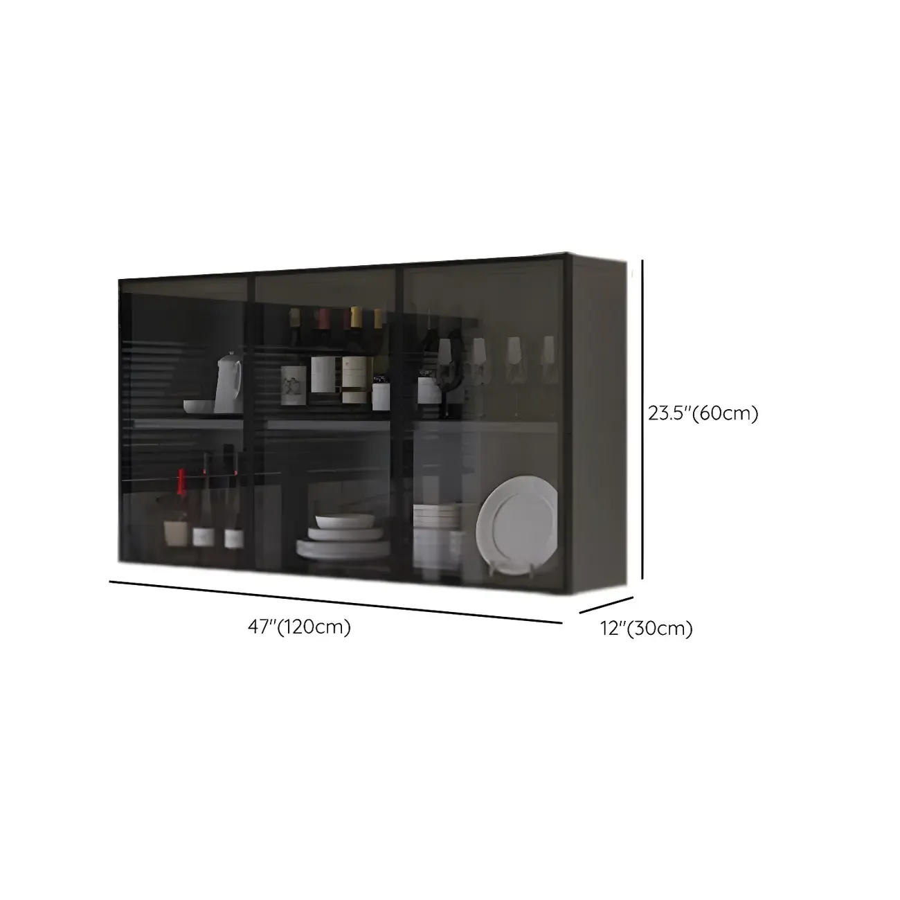 Industrial Wooden Wall-Mounted Display Cabinet for Dining Room Image - 32