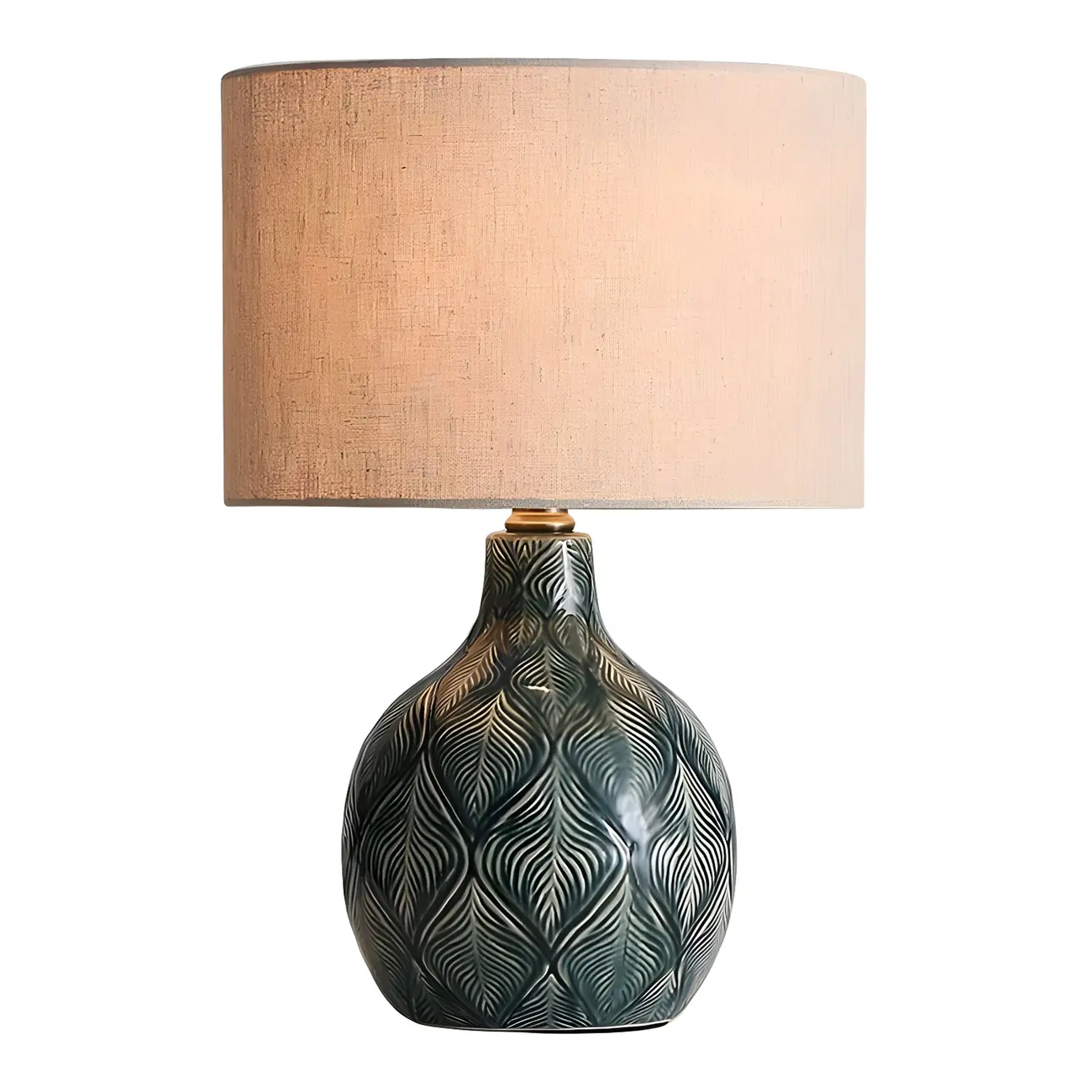 Exquisite Green Ceramic Fabric LED Table Lamp for Bedside Image - 7 | homeyfad