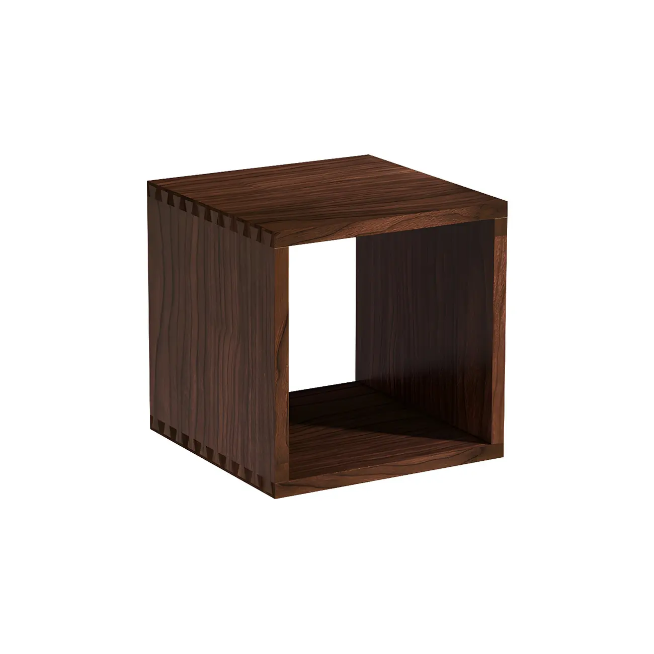 Minimalist Solid Wood Geometric Open Back Cube Bookcase Image - 3 | homeyfad