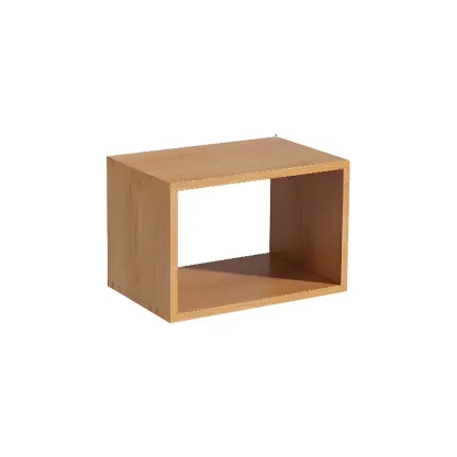 Minimalist Solid Wood Geometric Open Back Cube Bookcase Image - 5