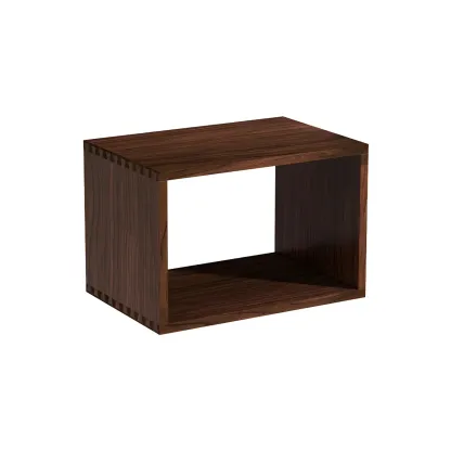Minimalist Solid Wood Geometric Open Back Cube Bookcase Image - 7