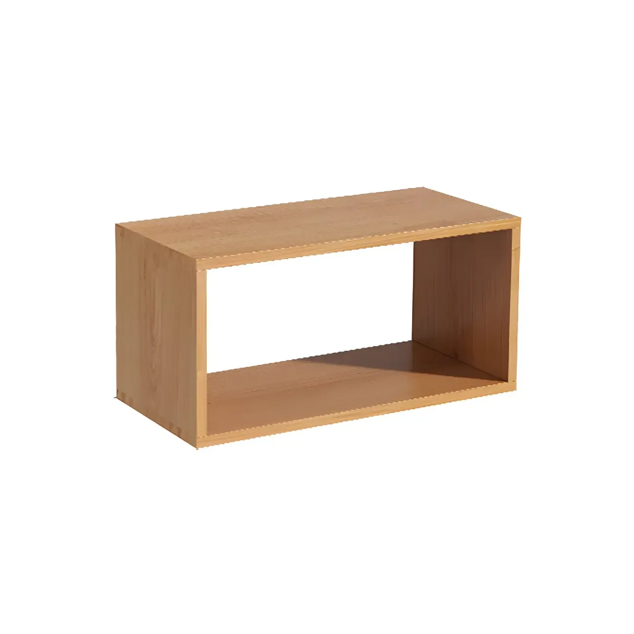 Minimalist Solid Wood Geometric Open Back Cube Bookcase Image - 9