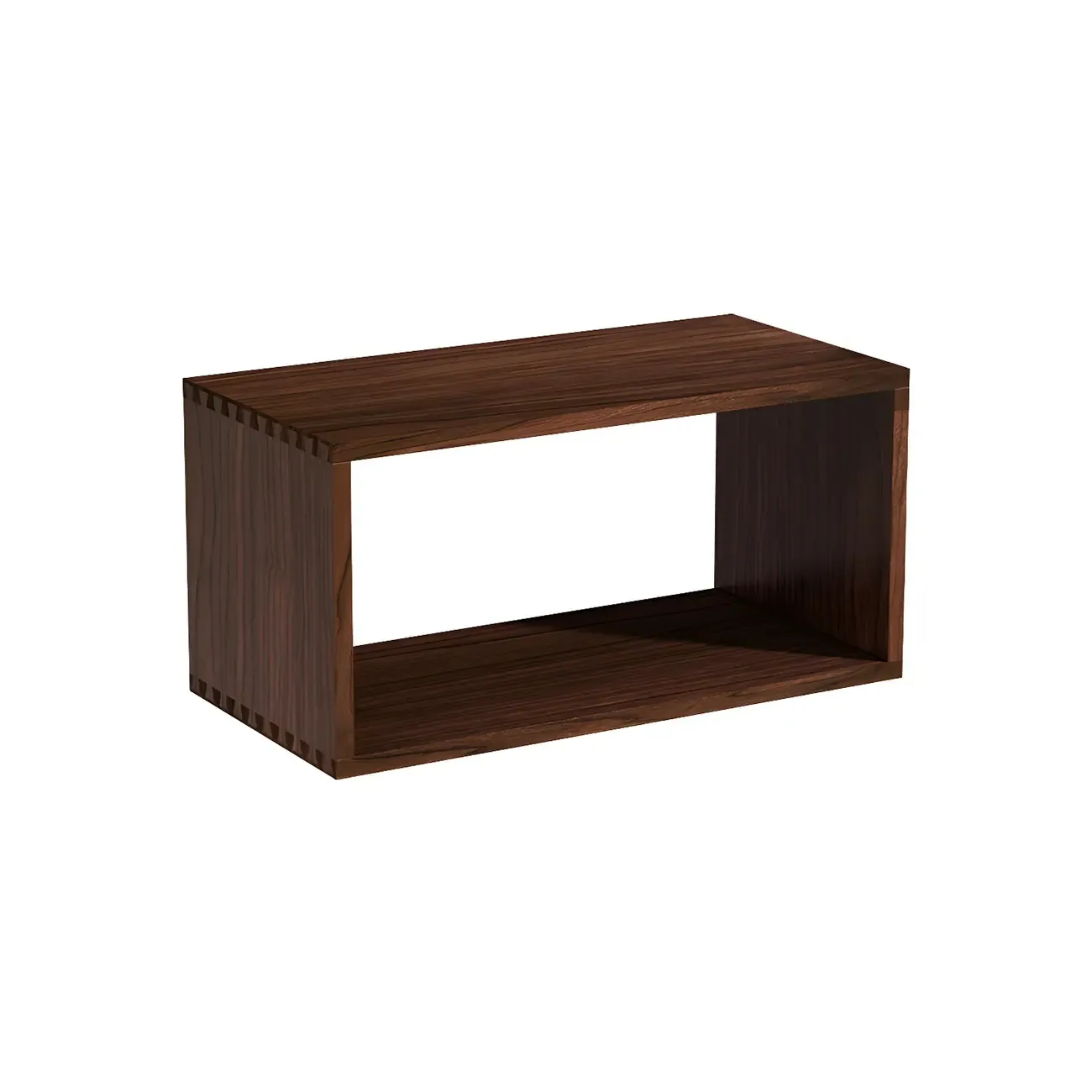 Minimalist Solid Wood Geometric Open Back Cube Bookcase Image - 11