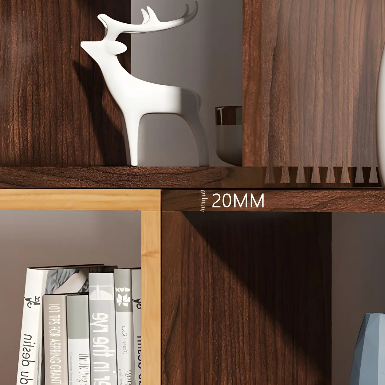 Minimalist Solid Wood Geometric Open Back Cube Bookcase Image - 13 | homeyfad