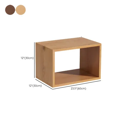Minimalist Solid Wood Geometric Open Back Cube Bookcase Image - 17
