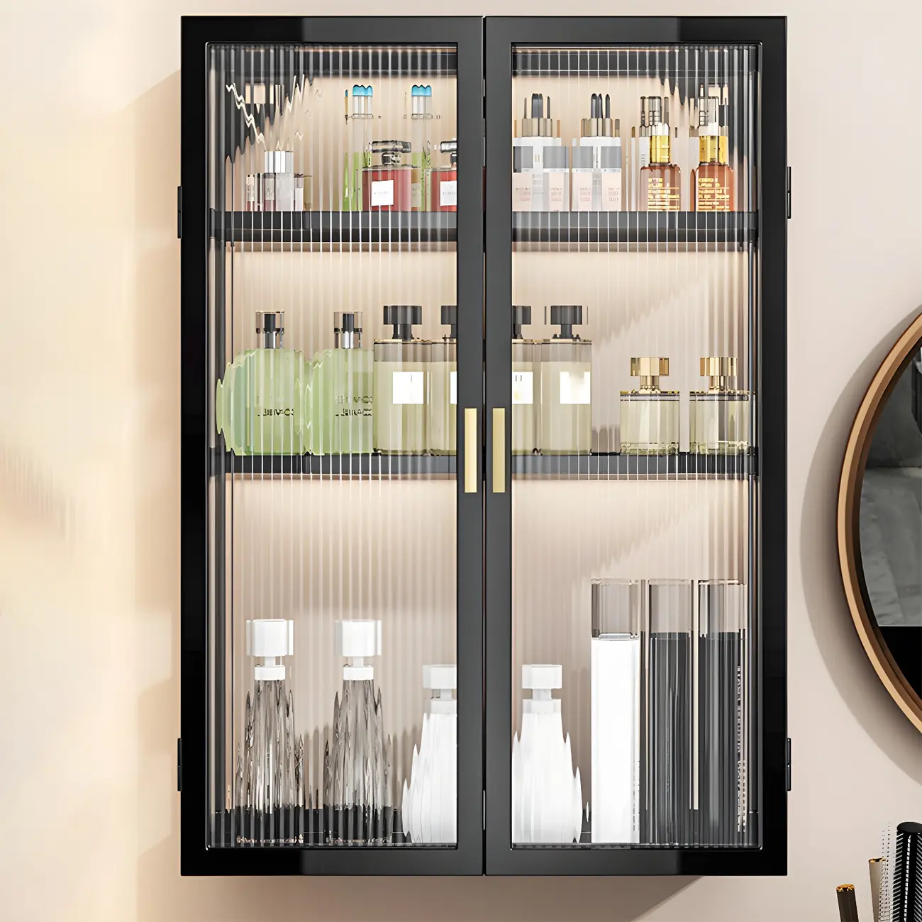 Modern Black Metal Floating Curio Cabinet for Kitchens Image - 8 | homeyfad