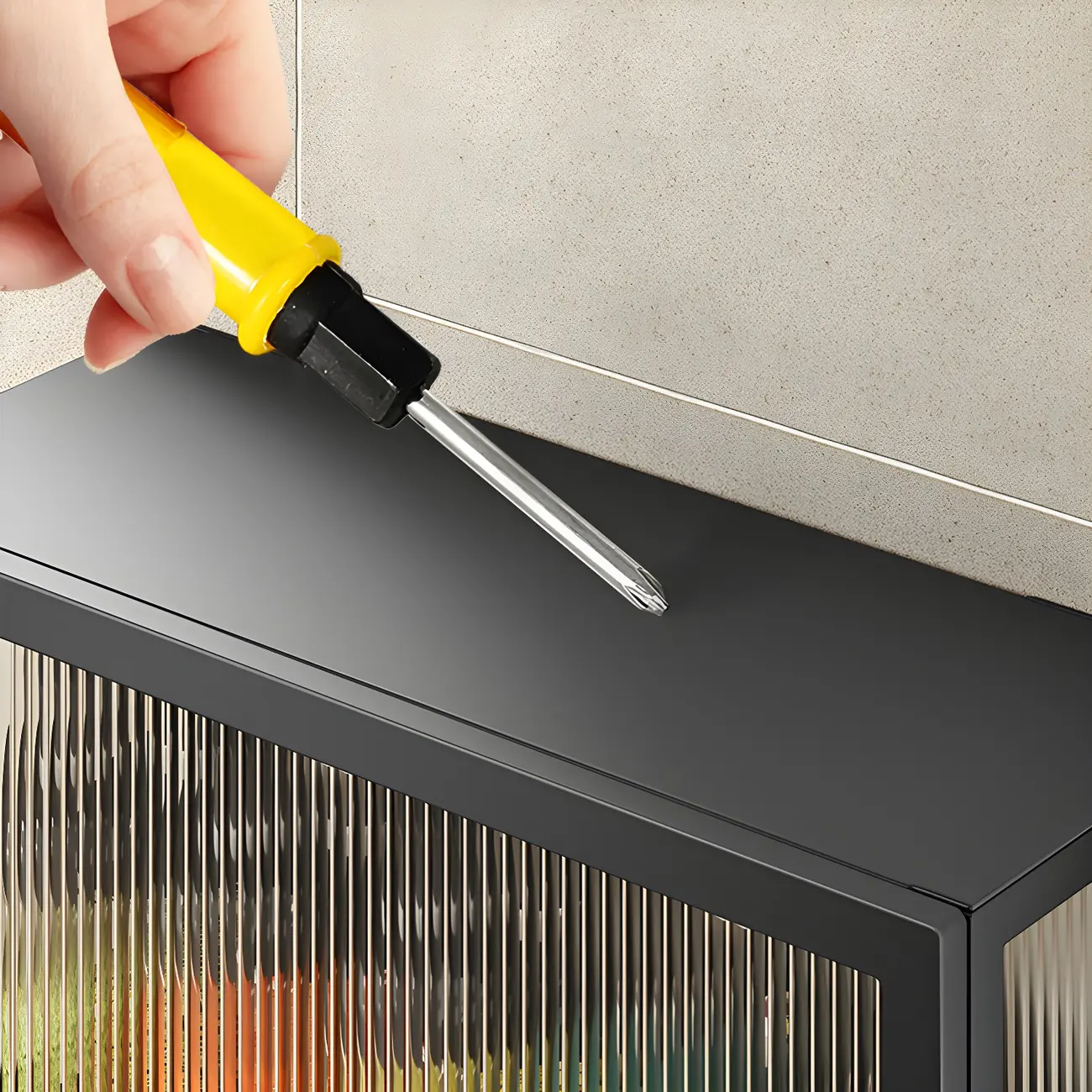 Modern Black Metal Floating Curio Cabinet for Kitchens Image - 16 | homeyfad