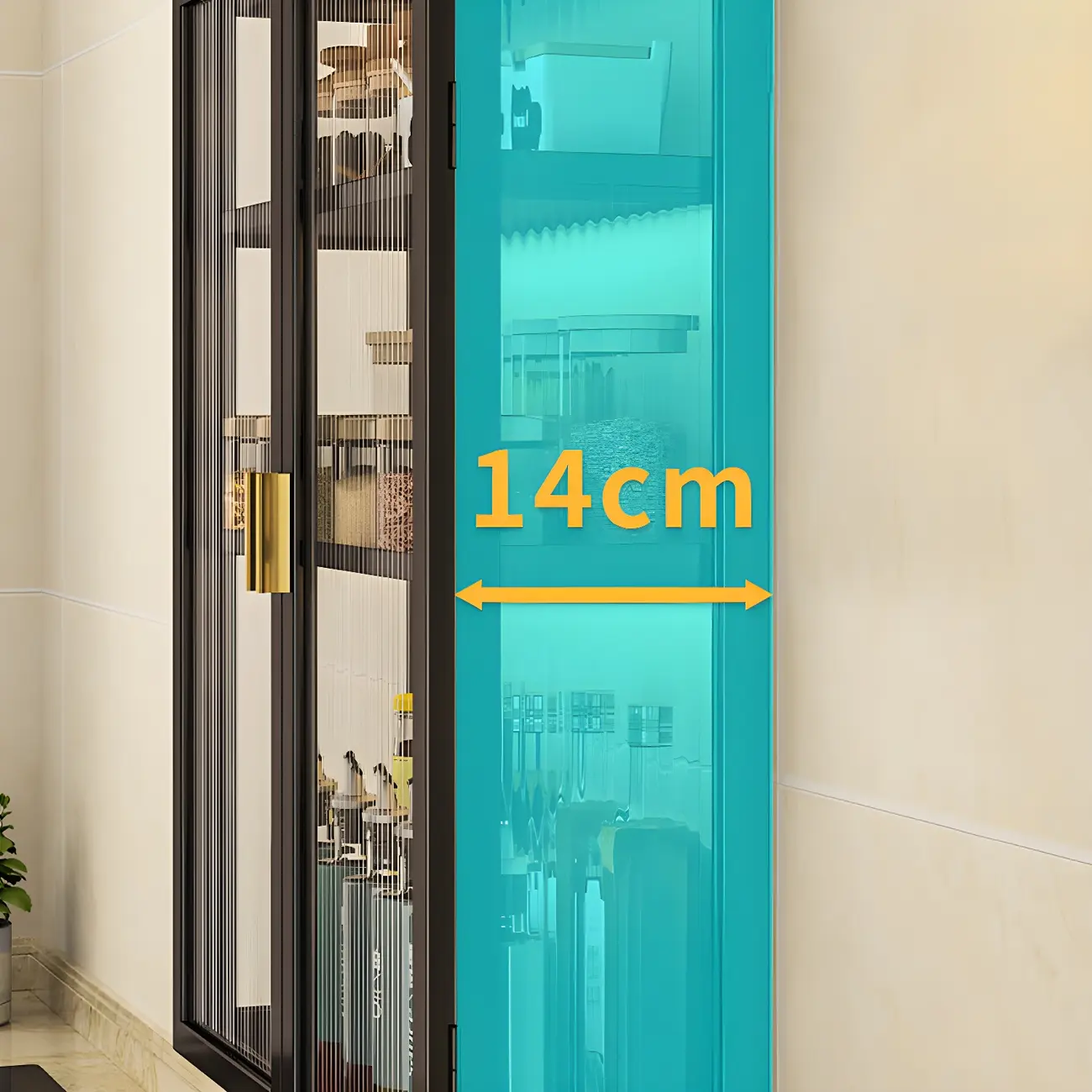 Modern Black Metal Floating Curio Cabinet for Kitchens Image - 17 | homeyfad