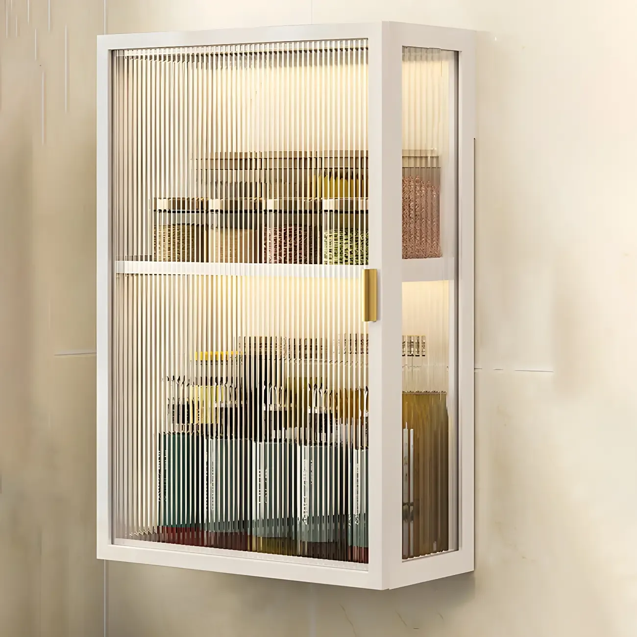 Modern Black Metal Floating Curio Cabinet for Kitchens Image - 19