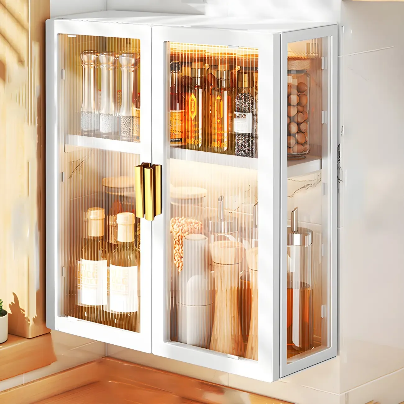 Modern Black Metal Floating Curio Cabinet for Kitchens Image - 21