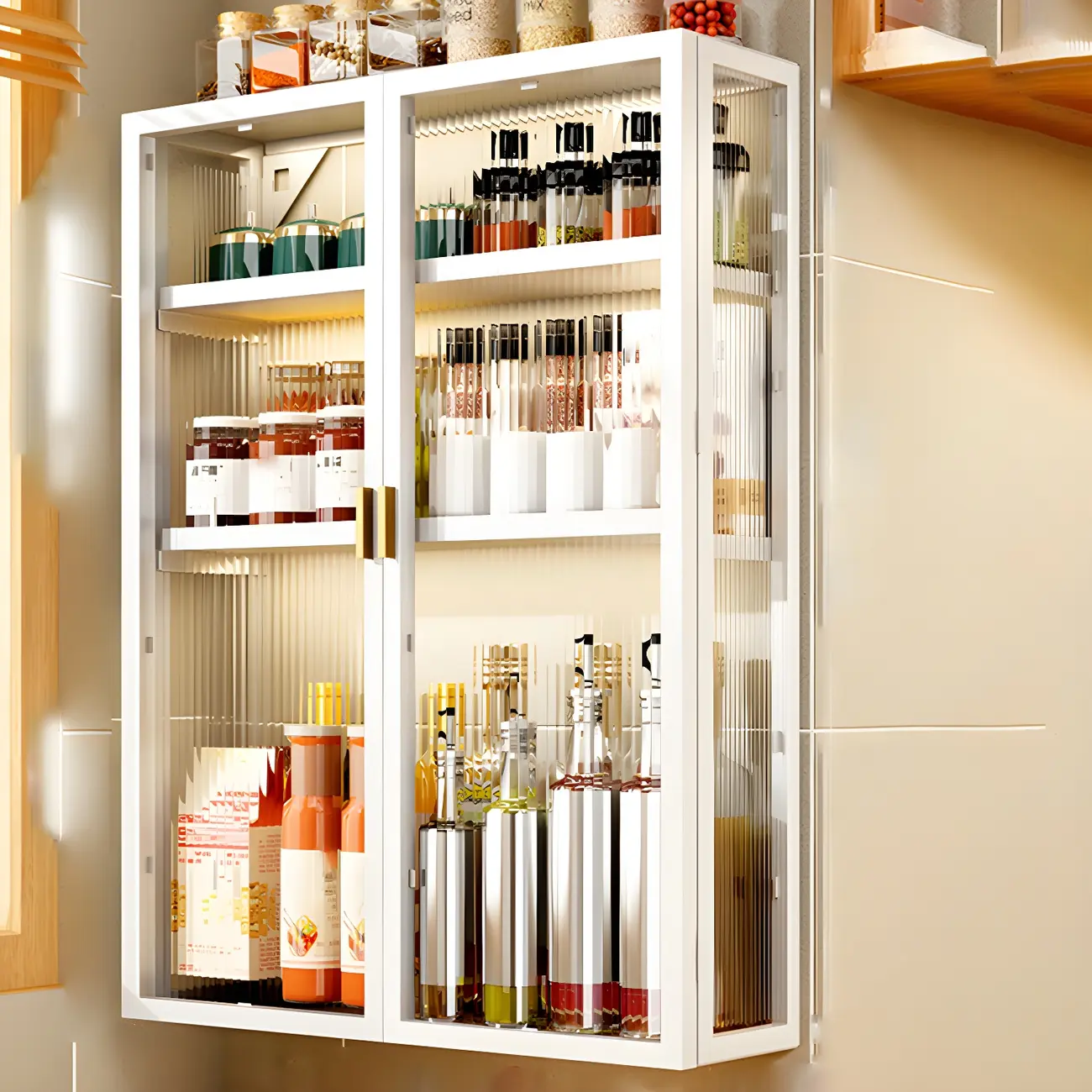 Modern Black Metal Floating Curio Cabinet for Kitchens Image - 24 | homeyfad