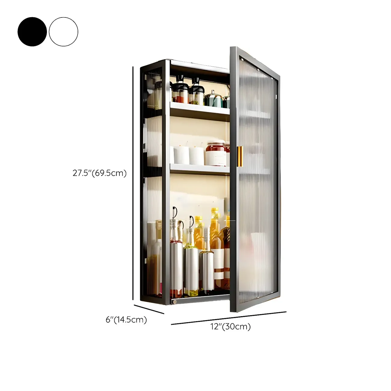 Modern Black Metal Floating Curio Cabinet for Kitchens Image - 29