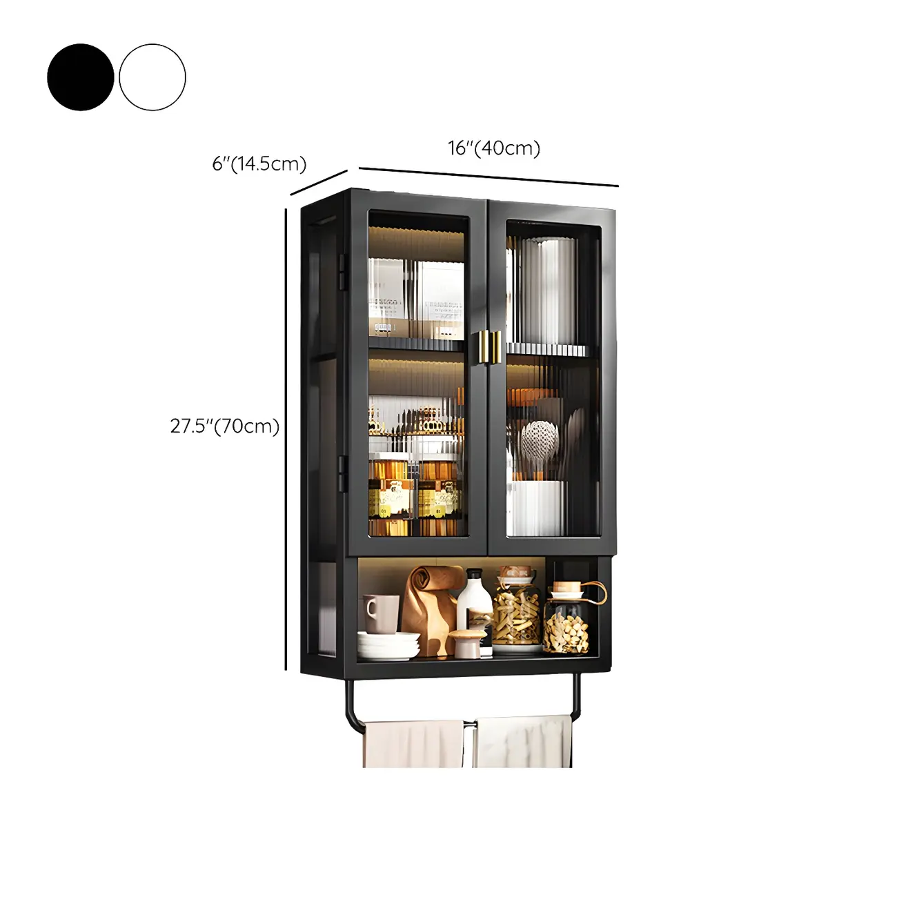 Modern Black Metal Floating Curio Cabinet for Kitchens Image - 35 | homeyfad