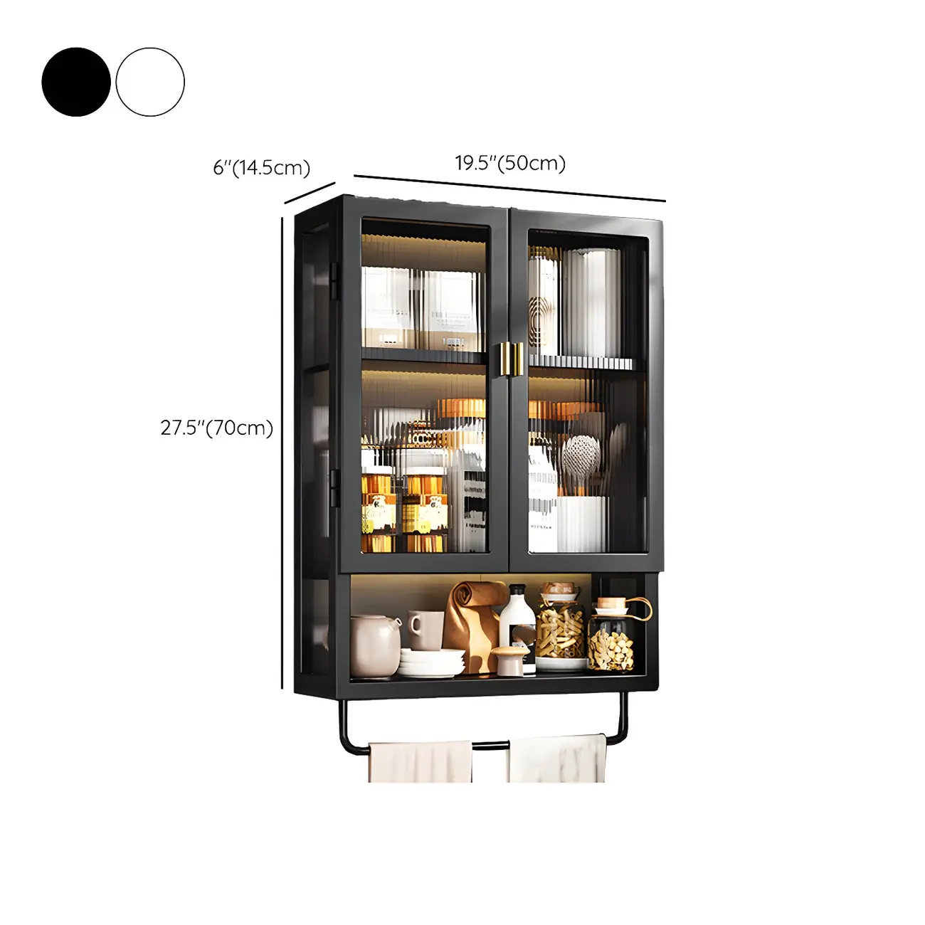 Modern Black Metal Floating Curio Cabinet for Kitchens Image - 36 | homeyfad