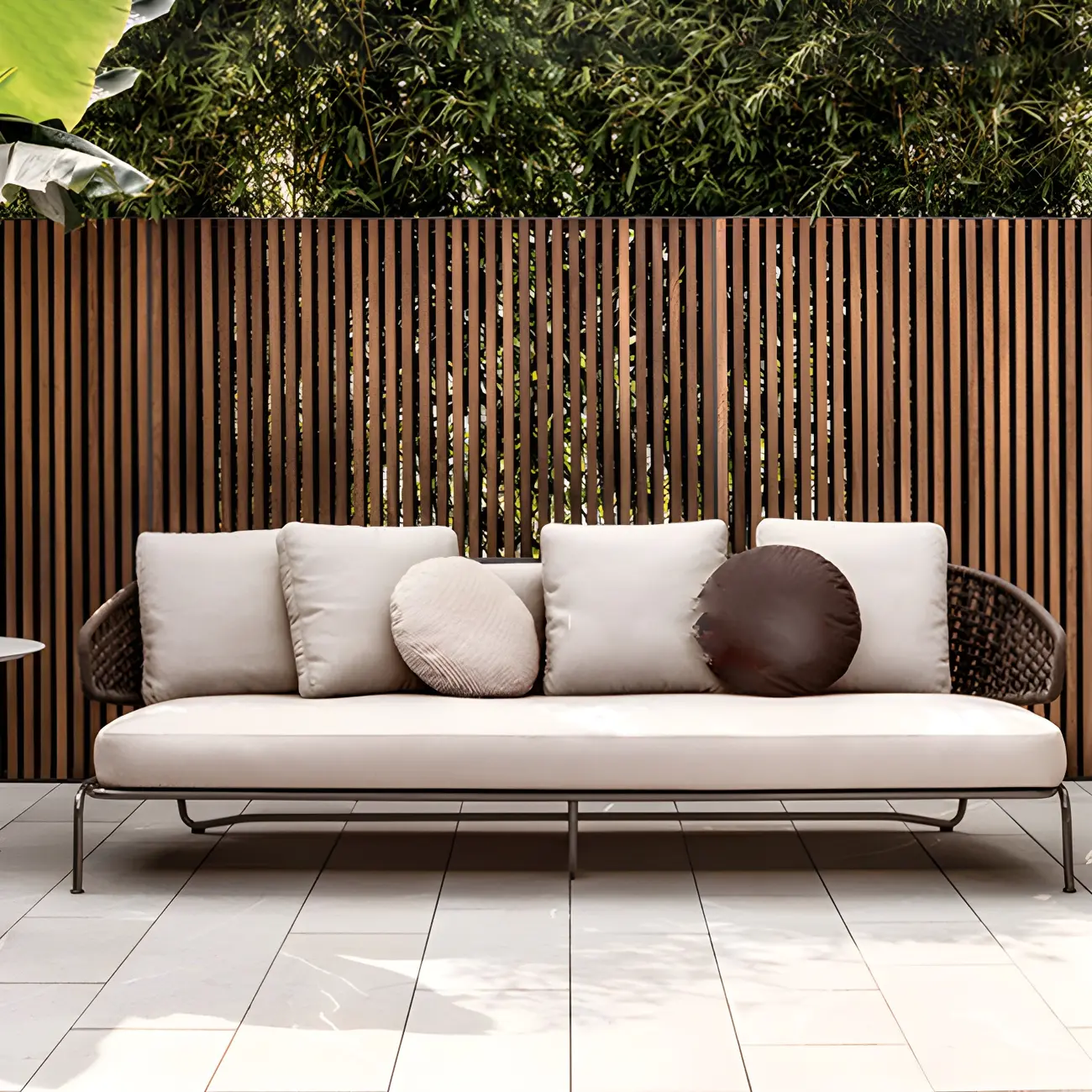 Farmhouse Metal Frame Outdoor Daybed Sofa Image - 1 | homeyfad