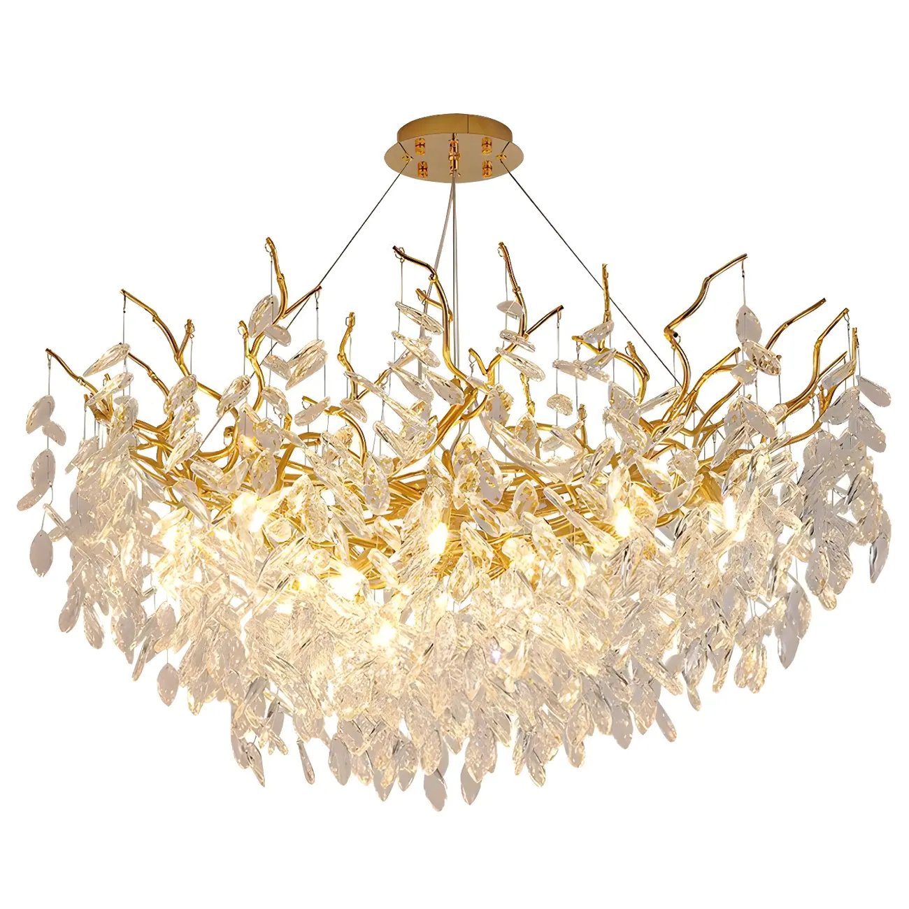 Elegant Gold Branch Crystal Chandelier Adjustable Height Image - 6 | homeyfad