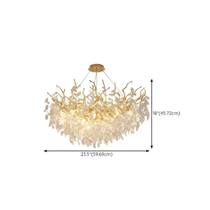 Elegant Gold Branch Crystal Chandelier Adjustable Height #size