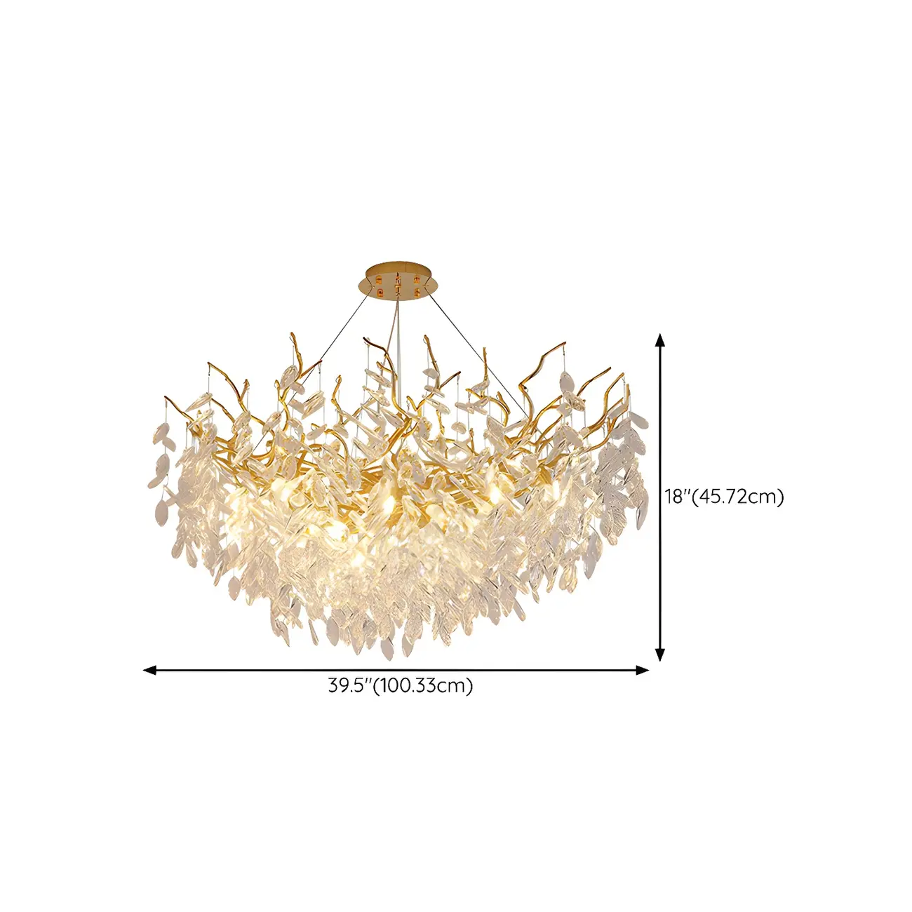 Elegant Gold Branch Crystal Chandelier Adjustable Height Image - 10 | homeyfad