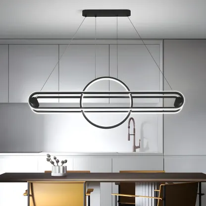 Adjustable Modern Iron Linear Pendant Light Image - 1