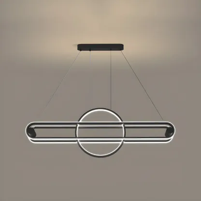 Adjustable Modern Iron Linear Pendant Light Image - 3