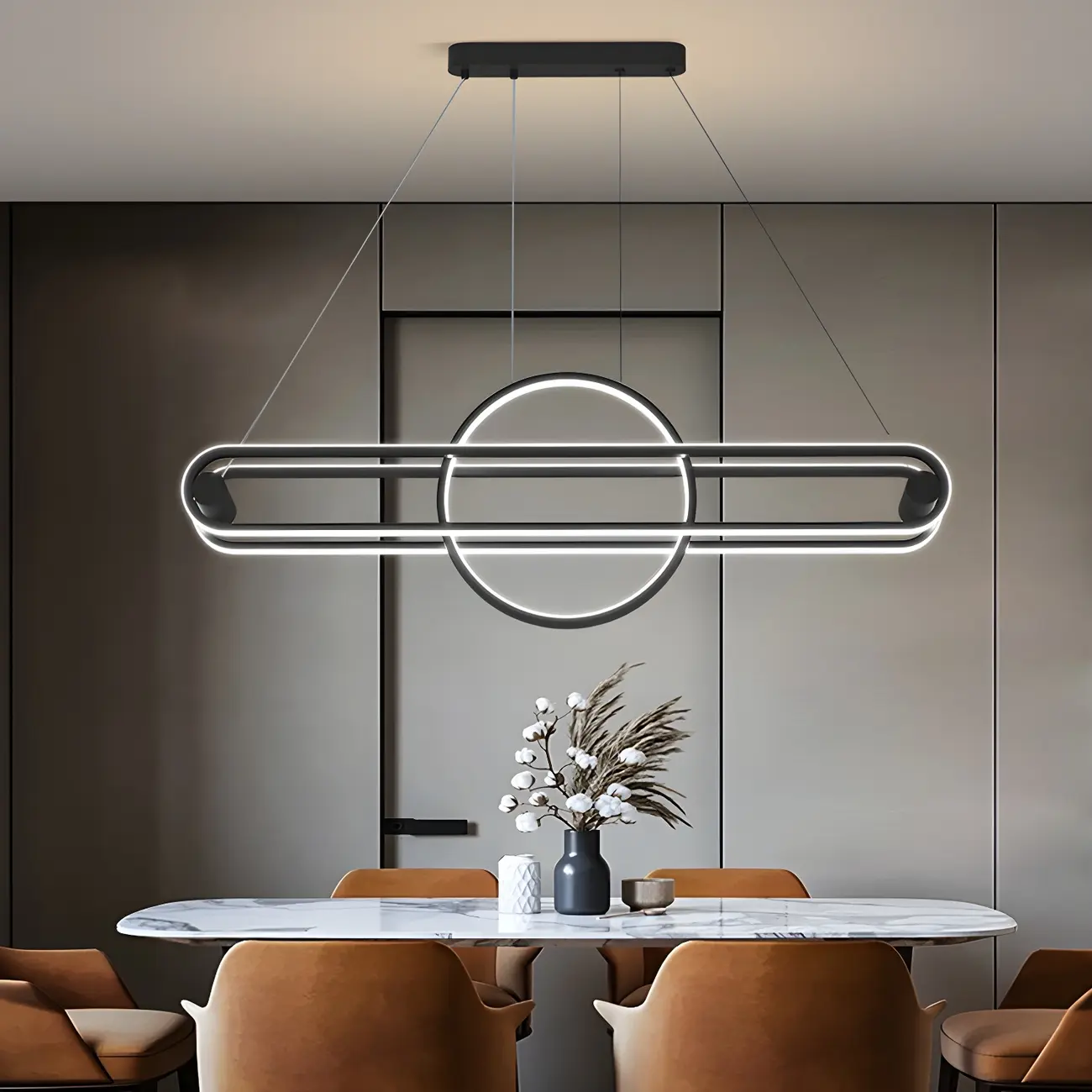 Adjustable Modern Iron Linear Pendant Light Image - 4 | homeyfad