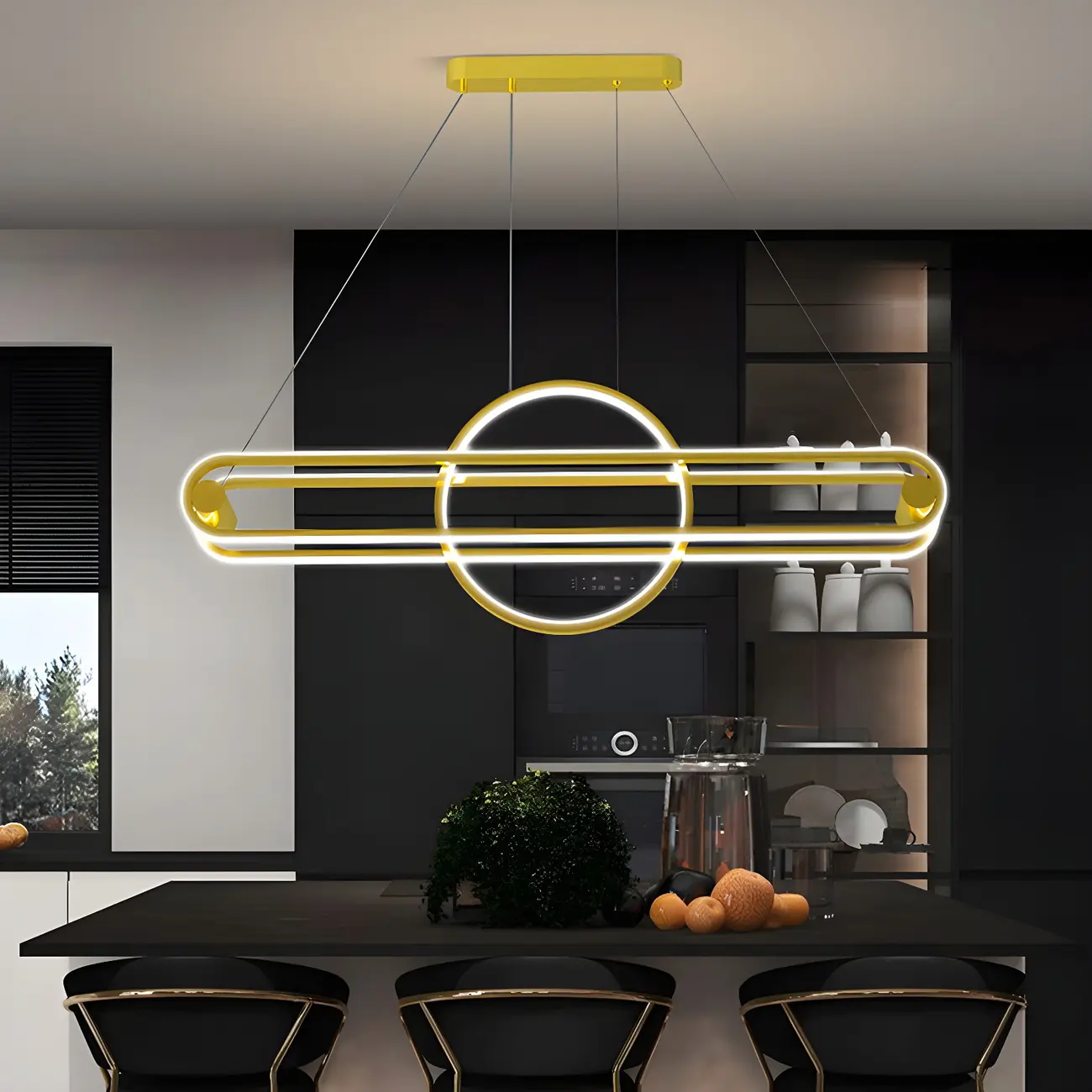 Adjustable Modern Iron Linear Pendant Light Image - 2 | homeyfad