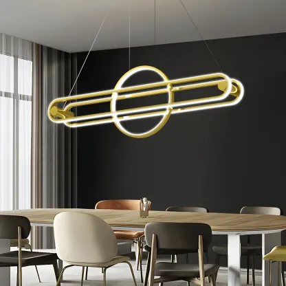 Adjustable Modern Iron Linear Pendant Light Image - 6