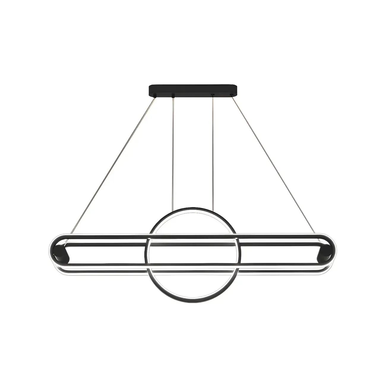 Adjustable Modern Iron Linear Pendant Light Image - 7