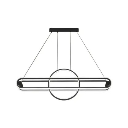 Adjustable Modern Iron Linear Pendant Light Image - 7