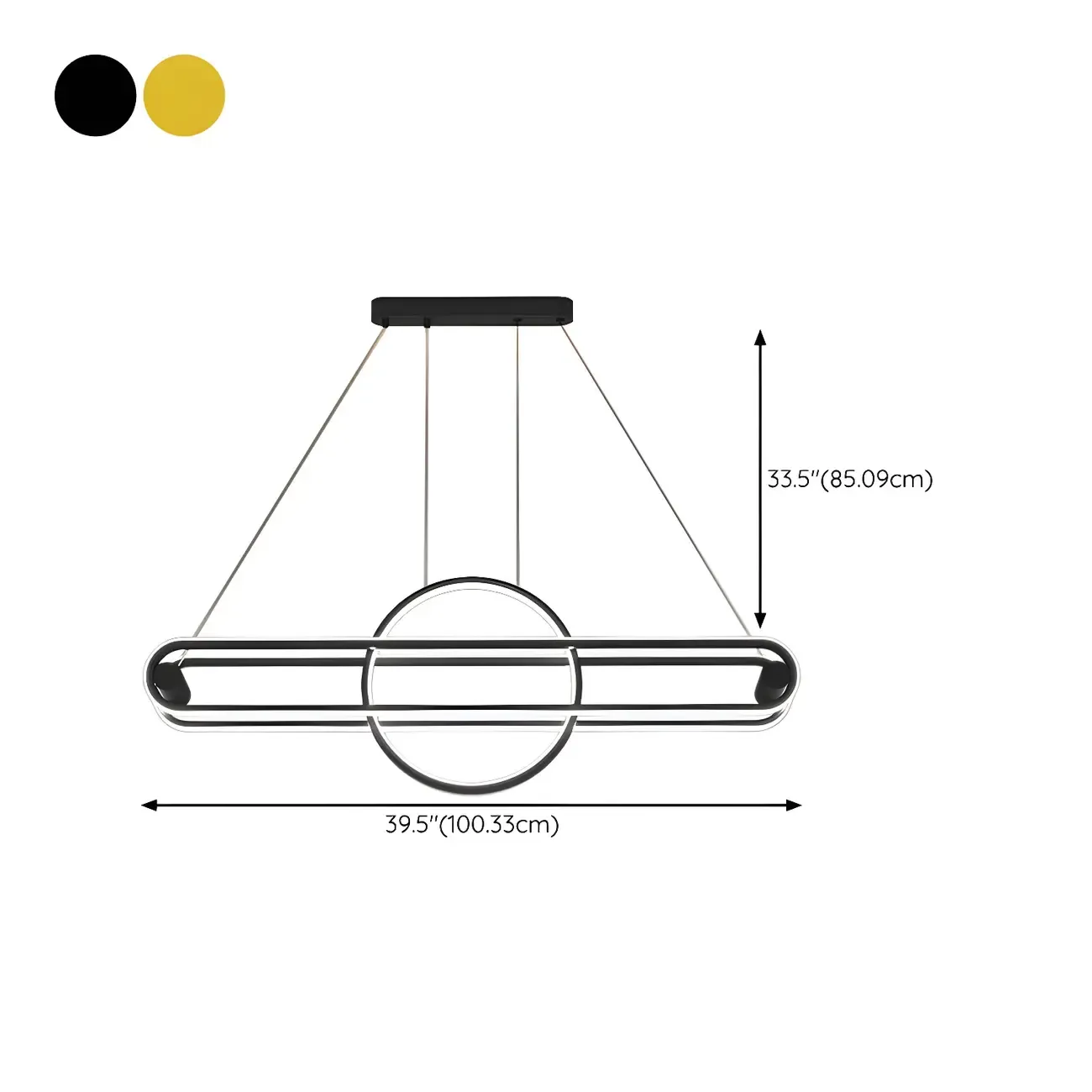 Adjustable Modern Iron Linear Pendant Light #size