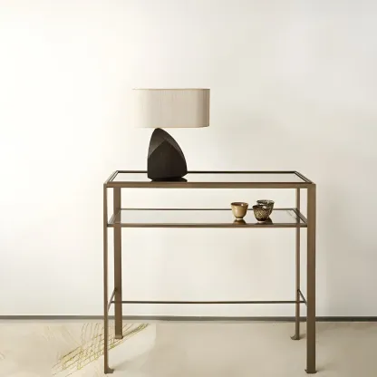 LED Natural Wood Fabric Bedside Table Lamp Japandi Style Image - 1