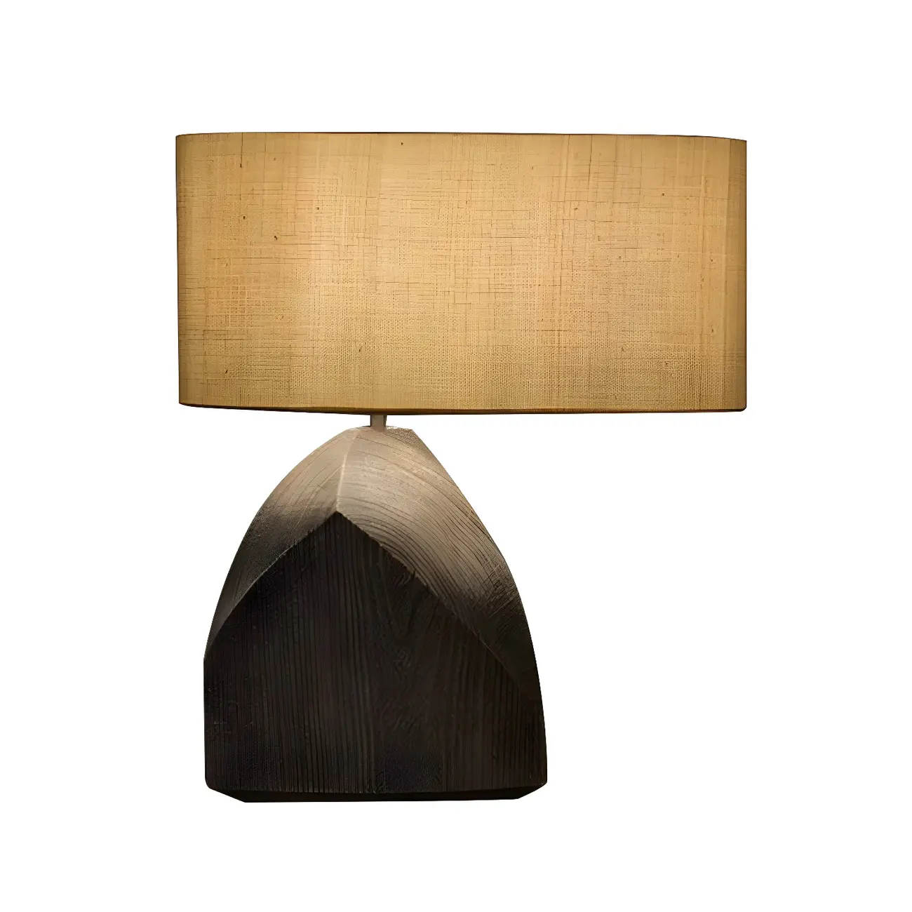 LED Natural Wood Fabric Bedside Table Lamp Japandi Style Image - 7 | homeyfad