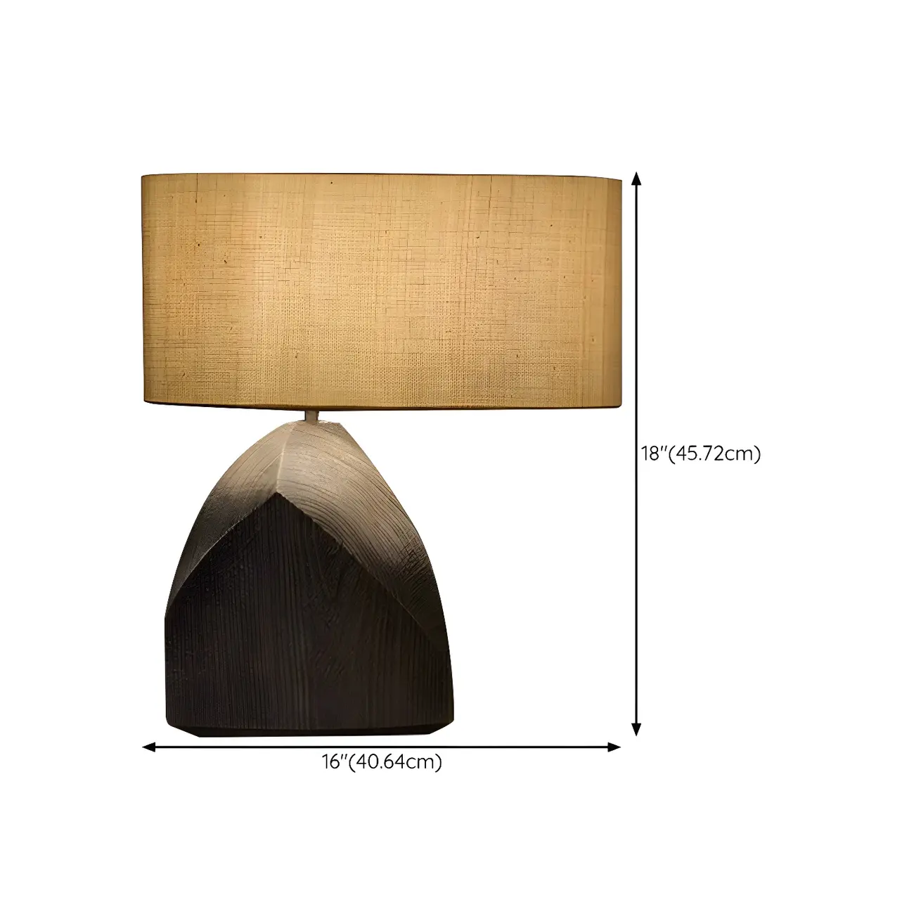 LED Natural Wood Fabric Bedside Table Lamp Japandi Style #size | homeyfad