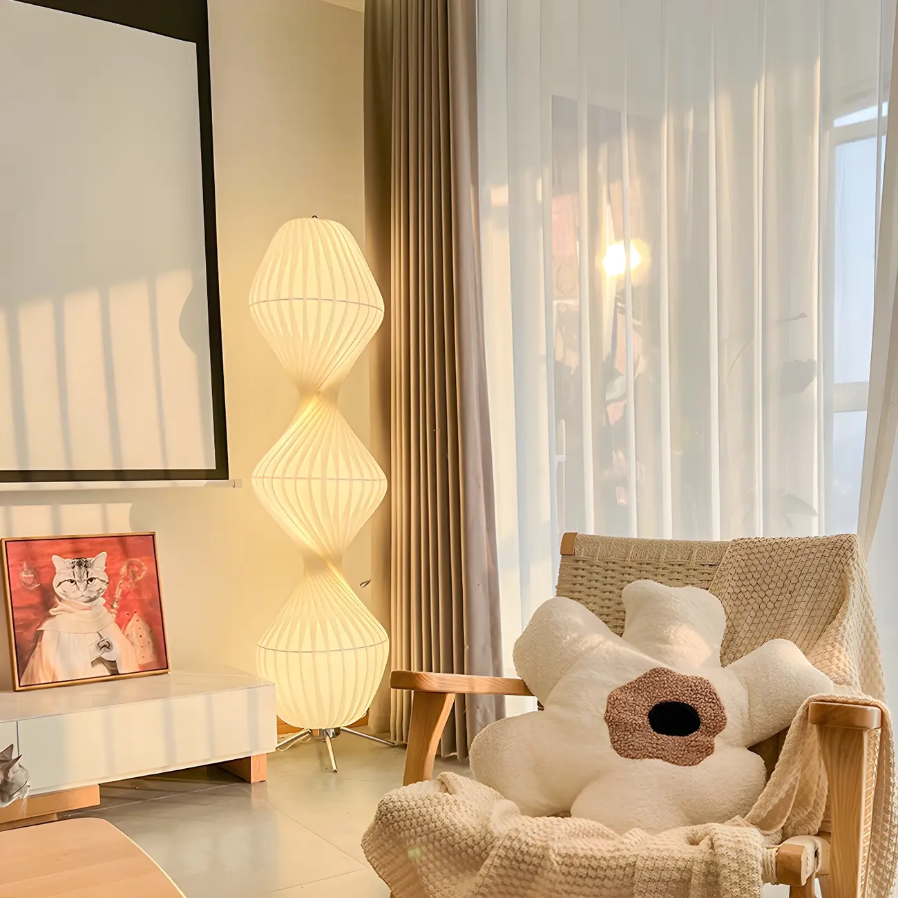 Modern Plastic Floor Lamp Sculptural Design for Living Room Image - 9 | homeyfad